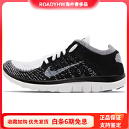 耐克（NIKE）FreeRN4.0Flykni運動舒適織物減震防滑低幫休閑跑步鞋女款白黑 42