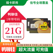 香港流量卡香港電話卡香港鴨聊佳365天15/18/60G鴨聊佳流量卡批發(fā) 移動鴨聊佳365天21G高速流量卡
