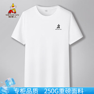 稻草人高品質(zhì)小LOGO重磅純棉t恤男短袖男士t恤夏裝寬松半袖圓領(lǐng)打底體恤 白色 （尺碼偏大建議拍小一碼） 2XL