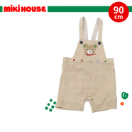 MIKIHOUSE 兒童卡通熊頭背帶褲男童女童洋氣短褲褲子駝色 90cm