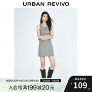 UR2025春季新款女裝美式運(yùn)動(dòng)風(fēng)字母無袖連衣裙UYY750043 彩灰 M