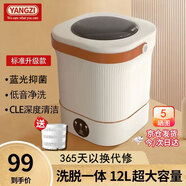 YANGZI揚(yáng)子集團(tuán)全自動(dòng)迷你洗衣機(jī)小型洗脫一體 內(nèi)衣內(nèi)褲洗衣機(jī)學(xué)生宿舍 嬰兒洗襪子機(jī)帶脫水 升級(jí)款12L白【藍(lán)光+CLE深度清潔+低音凈洗】
