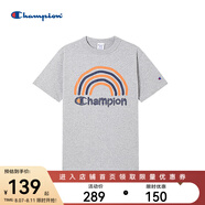 Champion  短袖T恤印花休閑t恤 M302淺灰色 L