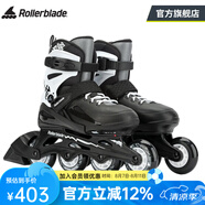 Rollerblade輪滑鞋兒童溜冰鞋專業(yè)男孩女童初學(xué)者全套裝可調(diào)節(jié)旱冰FURY 黑白鞋 S （29-33碼）