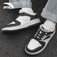 安踏板鞋男鞋秋冬季新款青少年經(jīng)典百搭男士休閑運動(dòng)男生小白鞋子男款 白黑色【元年-熊貓配色】 44 官方正品-24小時(shí)內極速發(fā)貨