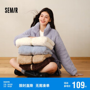 森馬（Semir）外套女插肩袖珊瑚絨仿羊羔毛2024冬季立領(lǐng)寬松夾克109724108003