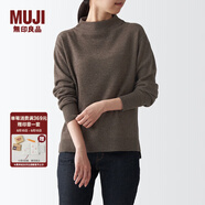 無(wú)印良品 MUJI 女式 牦牛絨混羊毛 高圓領(lǐng)毛衣女款春秋長(zhǎng)袖針織衫BAC22A1A 深咖啡棕色 S (155/80A)