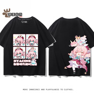 魅藤（meyltten）崩壞星穹鐵道周邊風(fēng)堇短袖男女二次元夏季可愛(ài)百搭休閑T恤上衣服 黑色1 均碼 110