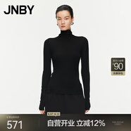 JNBY/江南布衣秋冬針織高領(lǐng)修身羊毛內(nèi)搭巴素蘭羊毛柔軟5O0311070 001/本黑 L
