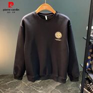 皮爾卡丹（pierre cardin）2025新款歐洲站男士衛(wèi)衣新款印花百搭長袖體恤青年休閑純棉打底衫 黑色 重磅純棉 加絨 L 收藏加購運(yùn)費(fèi)險(xiǎn)