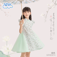 班尼路女童漢服連衣裙夏季兒童新中式國風(fēng)旗袍網(wǎng)紗裙小女孩唐裝古風(fēng)裙子