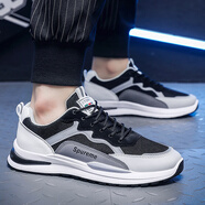 喬丹格蘭（JOEDONGOLAN）喬丹新款莆田阿甘男鞋夏季透氣網(wǎng)面運動(dòng)鞋軟底輕便青少年休閑復古老爹潮鞋百搭休閑 黑色B款 送襪子 39 運動(dòng)鞋碼