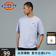 dickies簡約小logo全棉短袖男女T恤多色可選DK010991 淡紫色 XL