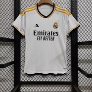 2425皇馬姆巴貝林主場(chǎng)厄姆維尼短袖t恤衫速干透氣足球服可定制 米白色 L