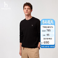 哈吉斯（HAZZYS）男裝 2025長袖T恤ABTZE0CAX67 黑色BK L（175/96A48）