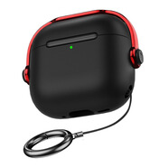 斯幻柯適用AirPods4代保護(hù)套AirPods4代藍(lán)牙耳機(jī)套 降噪耳機(jī)殼airpods4代透明保護(hù)磨砂殼-電音-黑紅色