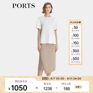 PORTS寶姿商場同款春季新品女裝T恤衫LP8N004RCQ008 奶白色 XS
