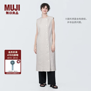 無(wú)印良品（MUJI） 女式 麻混 彈力 背心連衣裙 女裝裙子夏季背心裙  BC2IHC4S 淺灰色 XL (165/92A)