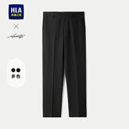 海瀾之家（HLA）西褲男裝25春秋季輕商務(wù)時(shí)尚系列純色字母刺繡通勤男士休閑長(zhǎng)褲子 七夕情人節(jié)禮物-黑色31 35 /175推薦76~80kg