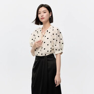飄蕾（peoleo）2025夏季新品商場同款萊賽爾波點(diǎn)好看百搭小衫連衣裙 波點(diǎn)系帶款 XS