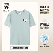 藍(lán)之旺 班服t恤定制工作服文化衫夏季短袖男情侶體恤衣服訂做聚會團(tuán)隊(duì)服 A款【26支全棉180g】正肩霧霾藍(lán) L