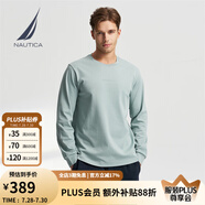 諾帝卡（NAUTICA）【火山巖】春夏新款男羅馬布親膚舒適休閑圓領(lǐng)T恤男TO4302 淺藍(lán)4RU M