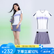 川崎（KAWASAKI）羽毛球服女神運(yùn)動(dòng)套裝女夏季短袖T恤運(yùn)動(dòng)裙兩件套運(yùn)動(dòng)服速干衣 優(yōu)雅紫套裝A L