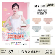 mybody商場同款棉棉褲女士內(nèi)褲4條裝蕾絲性感內(nèi)褲中腰三角褲 奶油膚+蜜桃粉+淡藍(lán)+白色 4條 L