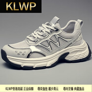 KLWP香港正品男鞋運動鞋男夏季透氣2025新薄款網(wǎng)面老爹鞋男士休閑鞋 灰色[正品男鞋] 38 (240mm)