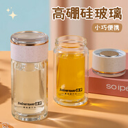 雄泰雙層玻璃杯防摔加厚耐熱隔熱茶杯茶水分離迷你小水杯辦公室 白色 180ml