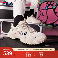 FILA 斐樂(lè)貓爪鞋4代女鞋老爹鞋情侶運(yùn)動(dòng)鞋復(fù)古時(shí)尚休閑鞋網(wǎng)面透氣 【女款】古白色/白天鵝-AW 38