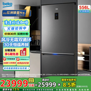 倍科（BEKO）雙門(mén)兩門(mén)冰箱二門(mén)風(fēng)冷無(wú)霜節(jié)能大容量 輕奢歐式風(fēng) 藍(lán)光恒蘊(yùn)養(yǎng)鮮電冰箱 進(jìn)口冰箱 CN17220IXR