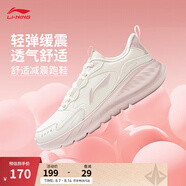 李寧輕嵐丨休閑慢跑鞋女鞋2025夏季新款輕彈緩震透氣簡約休閑運(yùn)動(dòng)鞋 乳白色/淡粉紅-2 38