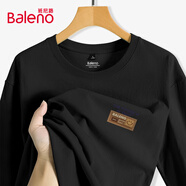 班尼路（Baleno）長(cháng)袖男秋季美式潮流重磅純棉運動(dòng)寬松簡(jiǎn)約復古休閑圓領(lǐng)打底衫t恤