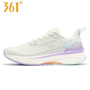 361°運(yùn)動(dòng)網(wǎng)面跑步鞋女透氣新品2025春秋軟彈女式訓(xùn)練跑步運(yùn)動(dòng)鞋女 羽毛白/數(shù)碼薰衣草 38