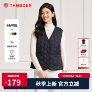 坦博爾輕薄羽絨馬甲女中老年開(kāi)衫內恤背心TD236012 黑色 2XL (180)