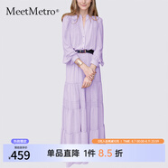 MeetMetro瑪依爾法式仙女連衣裙女2025春新款高端氣質(zhì)純欲風裙子禮服長裙 紫色 XL
