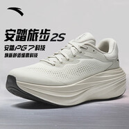 安踏（ANTA）旅步2S丨跑步鞋男PG7厚底緩震回彈耐磨舒適運動(dòng)鞋子 象牙白/數字霧灰-5 39 （男6.5）