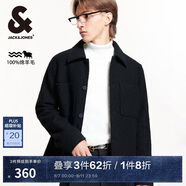 杰克·瓊斯（JACK&JONES） 秋冬潮直筒版型時(shí)尚出街舒適短款綿羊毛毛呢外套夾克男224427001