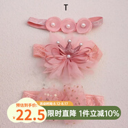 Auro Mesa寶寶頭花嬰兒發(fā)帶花朵皇冠公主發(fā)飾兒童配飾禮盒滿月百天周歲生日 T款