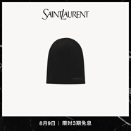 YSL圣羅蘭【禮物】女士SAINT LAURENT山羊絨刺繡無檐便帽黑色 黑色 M