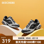 斯凱奇（Skechers）男鞋復(fù)古潮流拼接低幫耐磨時(shí)尚老爹鞋舒適休閑運(yùn)動(dòng)鞋百搭 灰色/黑色/GYBK 41