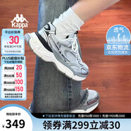 卡帕（Kappa）女鞋增高老爹鞋子女夏季透氣網(wǎng)面鞋休閑運動慢跑鞋 奧運灰 37