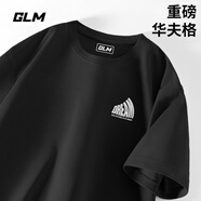 GLM華夫格短袖男款夏季寬松大碼重磅白色五分袖簡約百搭圓領男士t恤