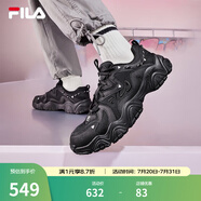 FILA 斐樂貓爪鞋4代女鞋老爹鞋情侶運(yùn)動(dòng)鞋復(fù)古時(shí)尚休閑鞋網(wǎng)面透氣 【男款】黑-BK 43