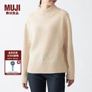 無印良品 MUJI 女式 含牦牛絨羊毛 寬版毛衣 BAL02A0A 燕麥色 M-L
