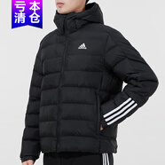 阿迪達斯 （adidas）棉服男士新款秋冬季運動服跑步訓練夾克連帽外套棉襖 GT1674黑色 XL 185/建議體重175-195斤