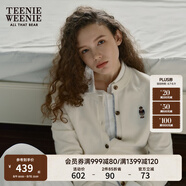Teenie Weenie小熊女裝簡約針織衫女秋冬針織開衫罩衫短外套上衣 象牙白 L (170)