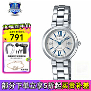 卡西歐（CASIO）人造藍(lán)寶石玻璃鏡面女士手表SHE-4528休閑表送女友禮物 SHE-4528D-7A羅馬刻度