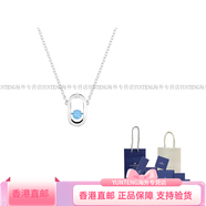 施華洛世奇（SWAROVSKI）Una 寶石鑲嵌立方鍍銠仿水晶 項(xiàng)鏈 男女情侶款 銀色七夕情人節(jié)禮 銀色 F 品牌禮袋